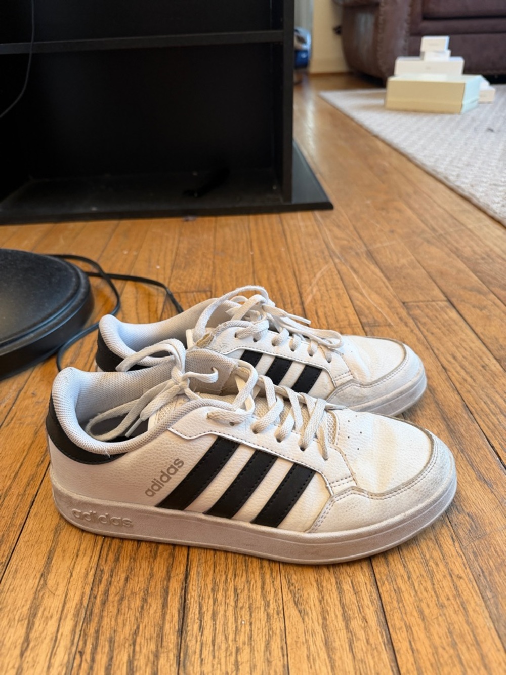 Adidas White and Black Low-Top Sneakers